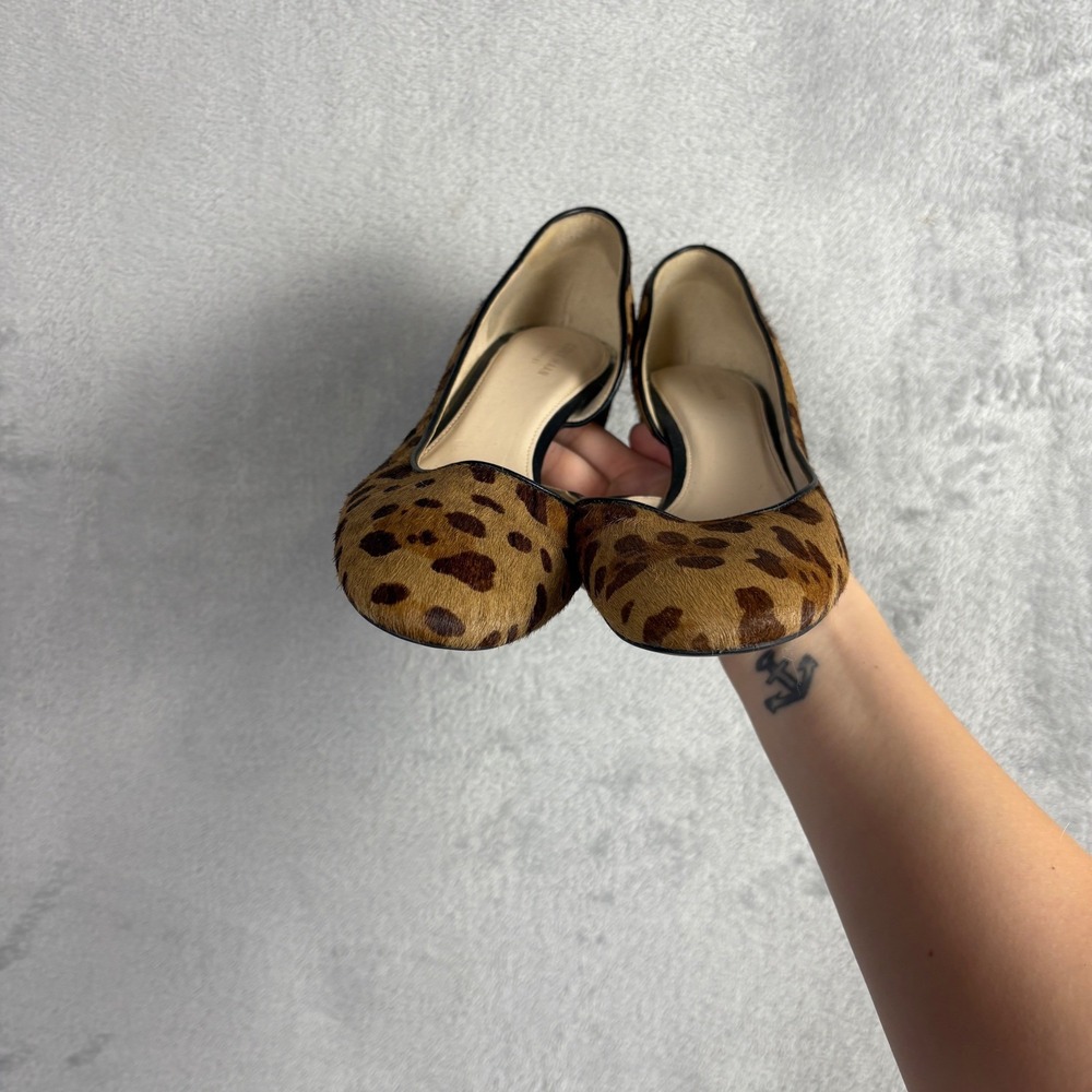Cole Haan Grand Leopard Calf Hair Block Heel D'Orsay Pumps Brown 8.5 Office